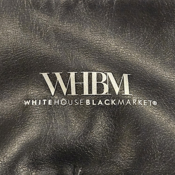 WHBM SZ 8 Black Faux Leather Matrix Bodycon Pull On Skinny Ankle Runway Legging - Picture 4 of 13